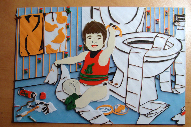 3D打印机“绘画”的立体全彩浮雕