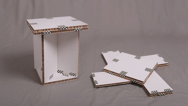 用胶带连接的硬纸板家具 TapeFlips
