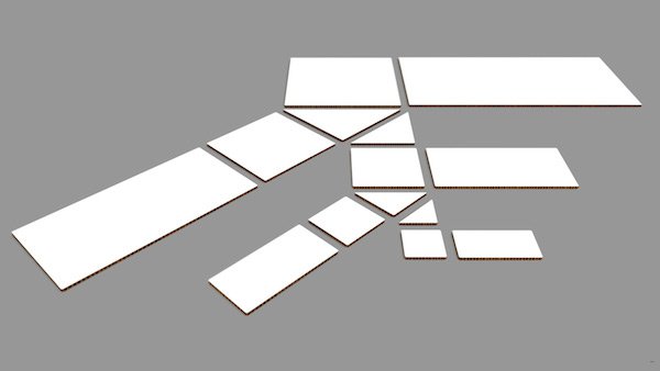 用胶带连接的硬纸板家具 TapeFlips